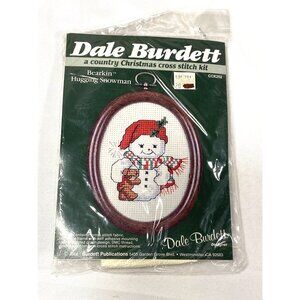 new dale burdett cross stitch kit CCK252 bear hugging snowman